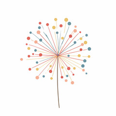 Minimal Fireworks Icon in Flat Design
