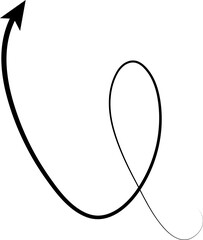 Arrows icons hand drawn set, swirl, curve, wave