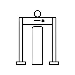 Outline of a metal detector security checkpoint gate on transparent background