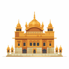 Elegant Golden Temple Vector Illustration