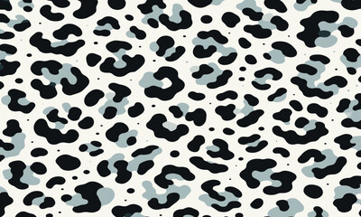 Luxury white leopard fur pattern texture vector with seamless camouflage background ideal for home decor, fashion textiles, and wallpaper projects.