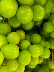 Green grapes full frame vertical shot