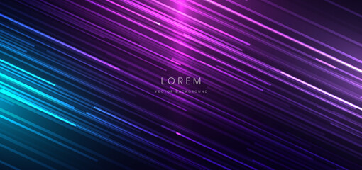 Futuristic diagonal multicolor lines glowing speed movement background.