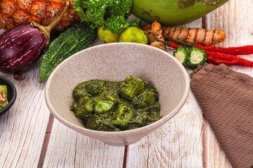 Indian cuisine - Palak paneer cheese with spinach