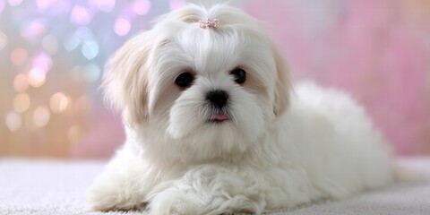 Adorable Maltese Puppy with Fluffy White Coat