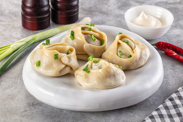 Uzbek cuisine - staffed Manti with meat