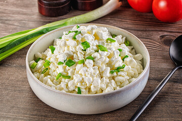 Cottage cheese with green onion
