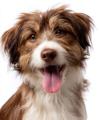 Fototapeta premium Adorable Brown and White Dog with Happy Expression