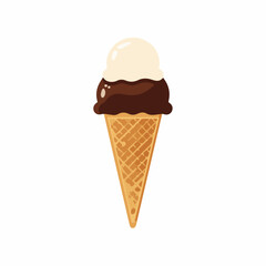 Minimal Ice Cream Cone Vector Icon