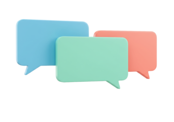 Isolated Multicolored Speech Bubbles for Discussion, Communication, Chat, and Social Networking