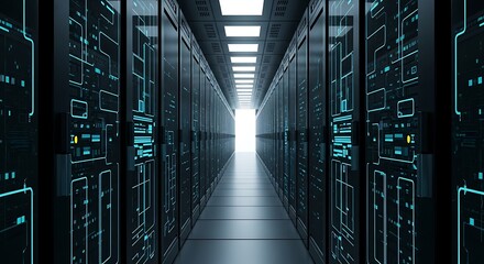 Server Room Data Center Technology Network Infrastructure.