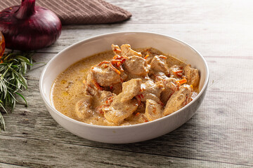 Roasted chicken fillet with cream sauce