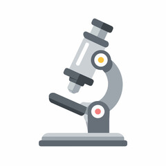 Detailed Microscope Vector Icon in Flat Style