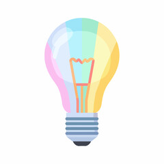 Obraz premium Colorful Light Bulb Flat Vector Icon