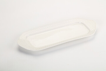 White ceramic empty plate dishware