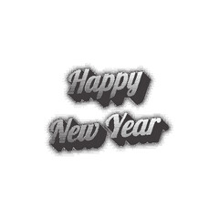 New year's day creative lettering typography art design
