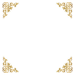 Retro golden floral corner border element decorative design eps 10