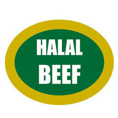 “Halal” text displayed on a stylish green and golden background, symbolizing purity, authenticity, and Islamic-approved products. Suitable for themes related to Halal certification, Islamic branding, 