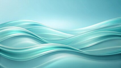 Fototapeta premium Serene Aqua Waves Abstract Background of Flowing, Elegant Curves and Gentle Undulations Featuring a Smooth, Pastel Teal Hue Ideal for a Calming and Peaceful Design