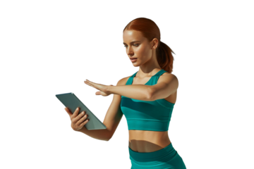 Smiling businesswoman holding a laptop standing next to one student reading a book on a tablet, symbolizing education and business people