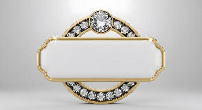 Gold Diamond Frame Blank Banner Luxury Design