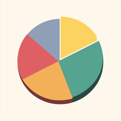 Fototapeta premium Sleek Pie Chart Icon Minimalist Design