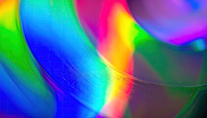 Rainbow Holographic Arcs and Glossy Highlights Macro Photography