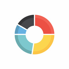 Obraz premium Sleek Pie Chart Icon in Flat Style