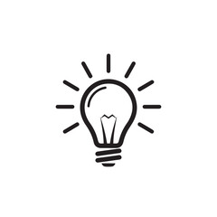 Bright Idea Light Bulb Icon Illuminating Innovation and Creativity.