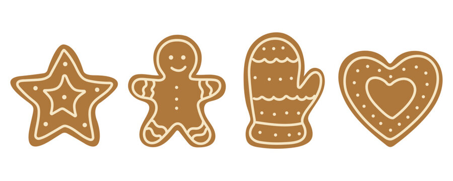 Fun and festive gingerbread cookie shapes ready for holiday decorating and baking activities in the kitchen