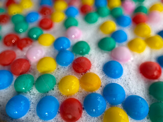 Fairground attraction: foamy plastic ball pond
