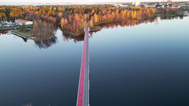 Bicycle and pedestrian bridge in Oulu, Finland
