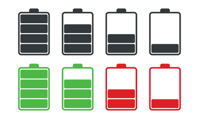 Battery level indicator Isolated on white background. Vector illustration