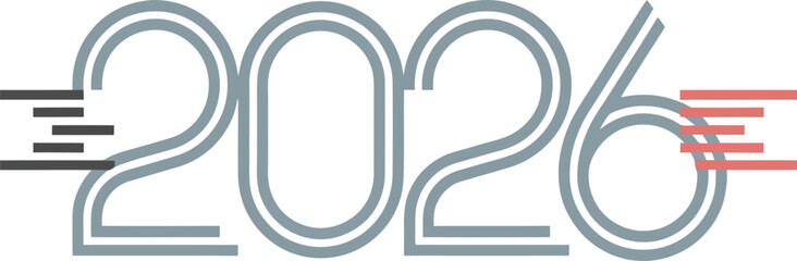 2026 Typography with Horizontal Lines Modern Style  Design