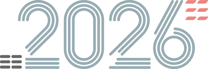 Stylish  2026 Typography with Horizontal Lines Design