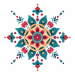 Simple Rangoli Design Vector Icon