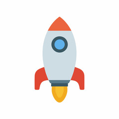 Rocket in Classic Flat Vector Style