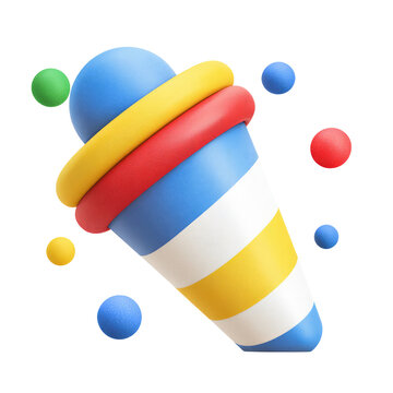 Colorful cone toy with bouncing balls