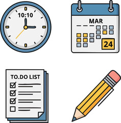 Obraz premium Time management tools for planning and organizing daily tasks efficiently.