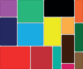 An arrangement of various rectangular color blocks in a grid pattern