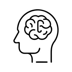 Abstract illustration of a human head with brain outline  