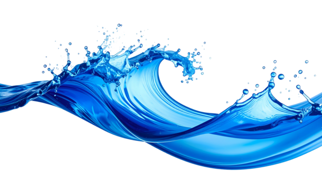 Dynamic close-up of a cresting wave with droplets against a black backdrop - Powered by Adobe