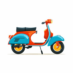Fototapeta premium Sleek Scooter Icon in Bold Flat Style
