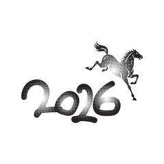 Black halftone lunar 2026 new year design