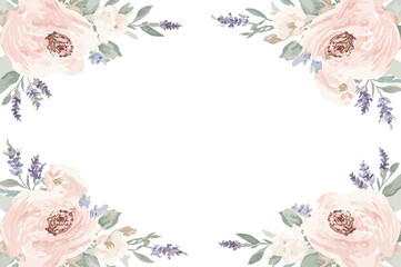 Fototapeta premium Blush Floral Watercolor Bundle