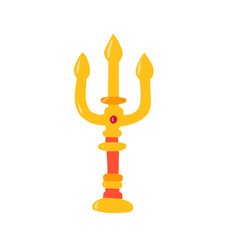Trishul Trident in Flat Vector Style for Hindu Festival Illustration