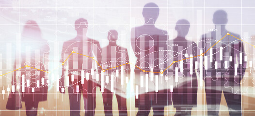 Fototapeta premium Financial growth indicators dashboard with positive metrics. Gears concept