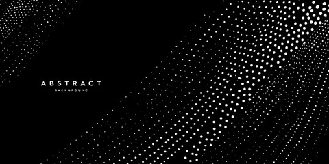 Abstract black and white halftone dot pattern texture vector illustration design for digital...