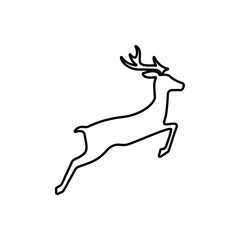 Outline christmas reindeer animal holiday line art icon
