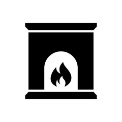 Christmas fireplace chimney home cozy flat icon
